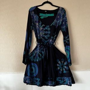 Desigual Saannee Marino Dress Long Sleeve